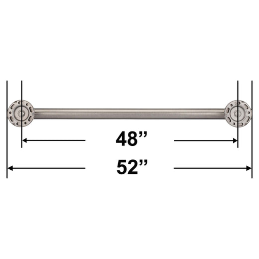 Image Of Bathroom Grab Bar -  Contemporary -  Round Escutcheon -  48 In. X 1 1/4 In. - Satin Stainless Steel Finish - Harney Hardware