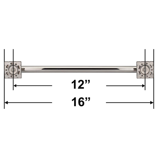 Image Of Bathroom Grab Bar -  Contemporary -  Square Escutcheon -  12 In. X 1 1/4 In. - Polished Stainless Steel Finish - Harney Hardware