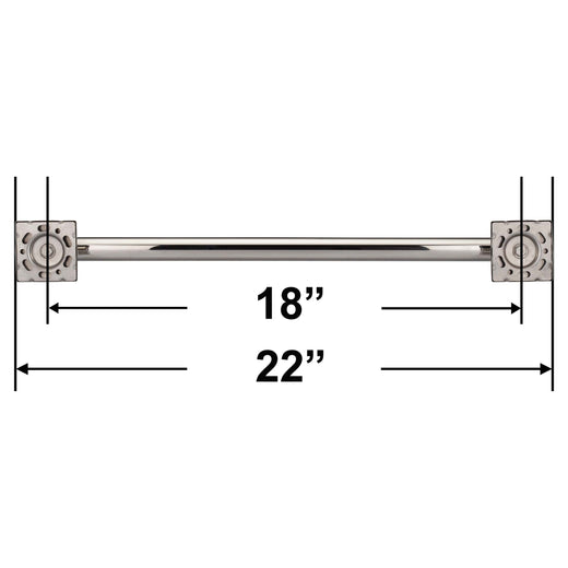 Image Of Bathroom Grab Bar -  Contemporary -  Square Escutcheon -  18 In. X 1 1/4 In. - Polished Stainless Steel Finish - Harney Hardware