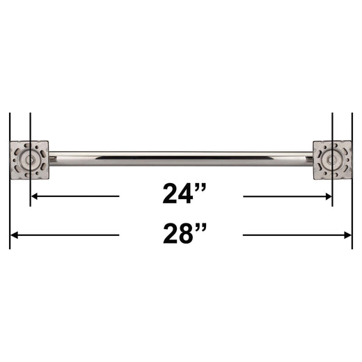 Image Of Bathroom Grab Bar -  Contemporary -  Square Escutcheon -  24 In. X 1 1/4 In. - Polished Stainless Steel Finish - Harney Hardware
