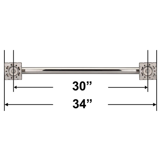 Image Of Bathroom Grab Bar -  Contemporary -  Square Escutcheon -  30 In. X 1 1/4 In. - Polished Stainless Steel Finish - Harney Hardware