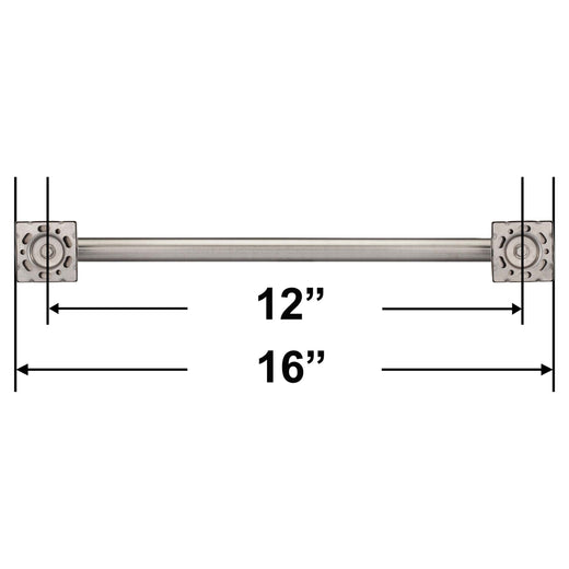 Image Of Bathroom Grab Bar -  Contemporary -  Square Escutcheon -  12 In. X 1 1/4 In. - Satin Stainless Steel Finish - Harney Hardware