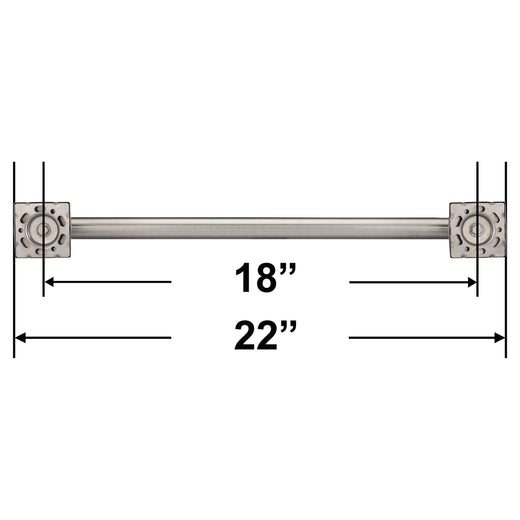 Image Of Bathroom Grab Bar -  Contemporary -  Square Escutcheon -  18 In. X 1 1/4 In. - Satin Stainless Steel Finish - Harney Hardware