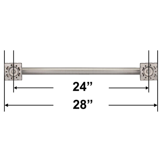 Image Of Bathroom Grab Bar -  Contemporary -  Square Escutcheon -  24 In. X 1 1/4 In. - Satin Stainless Steel Finish - Harney Hardware