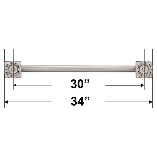 Image Of Bathroom Grab Bar -  Contemporary -  Square Escutcheon -  30 In. X 1 1/4 In. - Satin Stainless Steel Finish - Harney Hardware