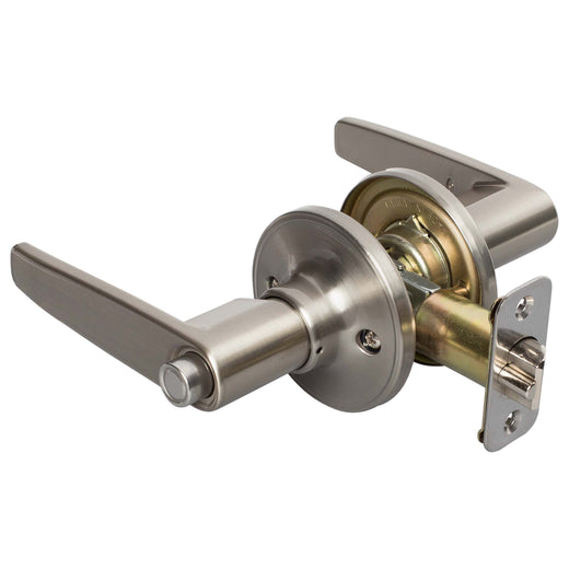 Image Of Door Lever Set Keyed / Entry Function Electra Collection - Satin Nickel Finish - Harney Hardware