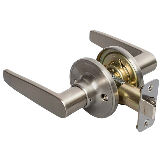 Image Of Door Lever Set Closet / Hall / Passage Function Electra Collection - Satin Nickel Finish - Harney Hardware