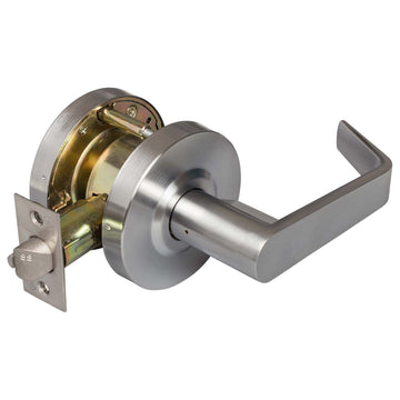 Image Of Commercial Door Lever Set Exit Connecting Room Function -  UL Fire Rated -  ANSI 2 -  Vigilant Collection - Satin Chrome Finish - Harney Hardware