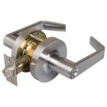 Image Of Commercial Door Lever Set Keyed / Entry Function -  UL Fire Rated -  ANSI 2 -  Vigilant Collection - Satin Chrome Finish - Harney Hardware