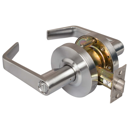 Image Of Commercial Door Lever Set Keyed / Entry Function -  UL Fire Rated -  ANSI 2 -  Vigilant Collection - Satin Chrome Finish - Harney Hardware