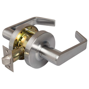 Image Of Commercial Door Lever Set Closet / Hall / Passage Function -  UL Fire Rated -  ANSI 2 -  Vigilant Collection - Satin Chrome Finish - Harney Hardware