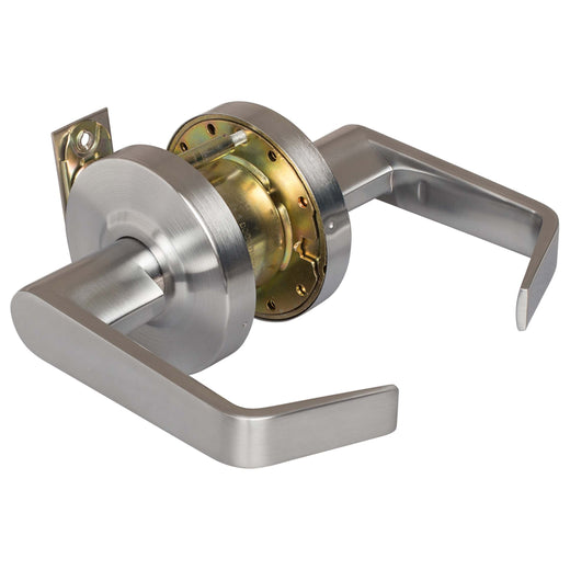 Image Of Commercial Door Lever Set Closet / Hall / Passage Function -  UL Fire Rated -  ANSI 2 -  Vigilant Collection - Satin Chrome Finish - Harney Hardware