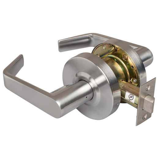 Image Of Commercial Door Lever Set Closet / Hall / Passage Function -  UL Fire Rated -  ANSI 2 -  Vigilant Collection - Satin Chrome Finish - Harney Hardware