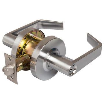 Image Of Commercial Door Lever Set Classroom / Keyed Function -  UL Fire Rated -  ANSI 2 -  Vigilant Collection - Satin Chrome Finish - Harney Hardware
