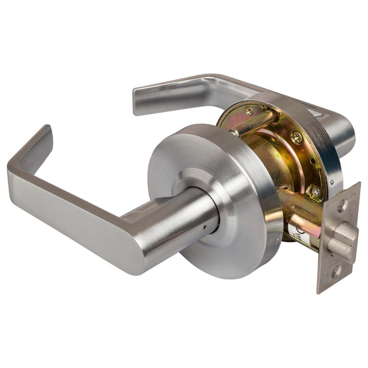 Image Of Commercial Door Lever Set Classroom / Keyed Function -  UL Fire Rated -  ANSI 2 -  Vigilant Collection - Satin Chrome Finish - Harney Hardware