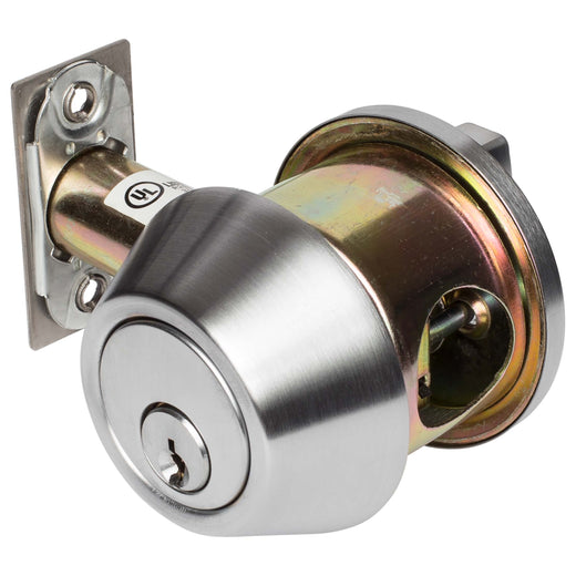 Image Of Commercial Deadbolt Single Cylinder -  UL Fire Rated -  ANSI 2 Function -  UL Fire Rated -  ANSI 2 -  Vigilant Collection - Satin Chrome Finish - Harney Hardware