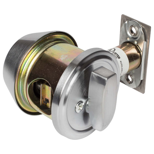 Image Of Commercial Deadbolt Single Cylinder -  UL Fire Rated -  ANSI 2 Function -  UL Fire Rated -  ANSI 2 -  Vigilant Collection - Satin Chrome Finish - Harney Hardware