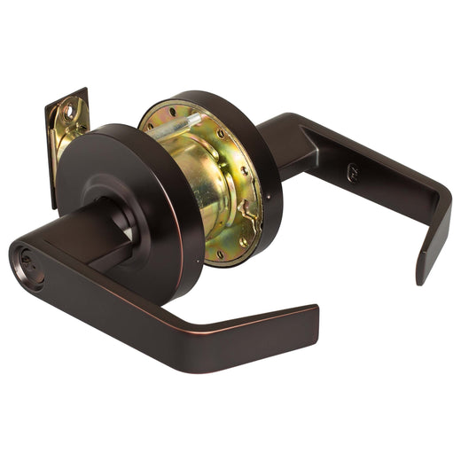 Image Of Commercial Door Lever Set Keyed / Entry Function -  UL Fire Rated -  ANSI 2 -  Vigilant Collection - Oil Rubbed Bronze Finish - Harney Hardware