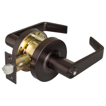Image Of Commercial Door Lever Set Storeroom / Keyed Function -  UL Fire Rated -  ANSI 2 -  Vigilant Collection - Oil Rubbed Bronze Finish - Harney Hardware