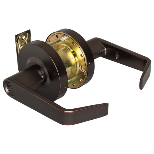 Image Of Commercial Door Lever Set Classroom / Keyed Function -  UL Fire Rated -  ANSI 2 -  Vigilant Collection - Oil Rubbed Bronze Finish - Harney Hardware