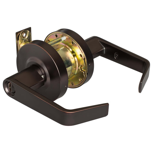 Image Of Commercial Door Lever Set Bed / Bath / Privacy Function -  UL Fire Rated -  ANSI 2 -  Vigilant Collection - Oil Rubbed Bronze Finish - Harney Hardware
