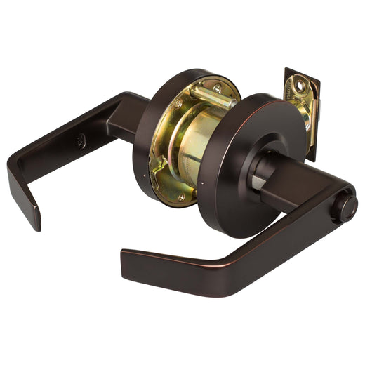 Image Of Commercial Door Lever Set Bed / Bath / Privacy Function -  UL Fire Rated -  ANSI 2 -  Vigilant Collection - Oil Rubbed Bronze Finish - Harney Hardware