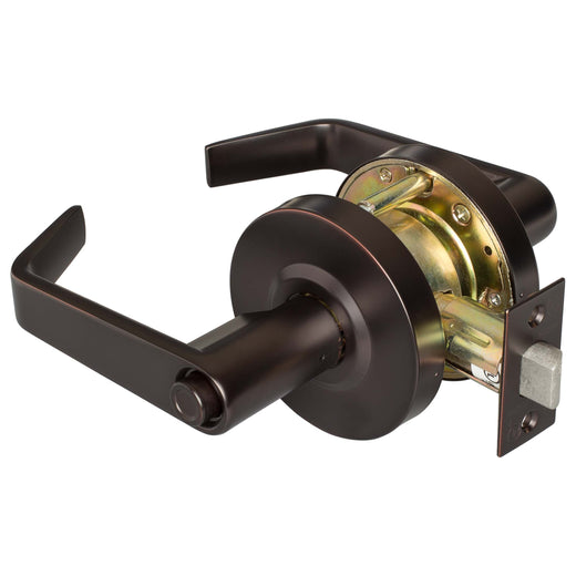 Image Of Commercial Door Lever Set Bed / Bath / Privacy Function -  UL Fire Rated -  ANSI 2 -  Vigilant Collection - Oil Rubbed Bronze Finish - Harney Hardware