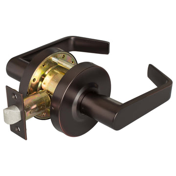 Image Of Commercial Door Lever Set Closet / Hall / Passage Function -  UL Fire Rated -  ANSI 2 -  Vigilant Collection - Oil Rubbed Bronze Finish - Harney Hardware