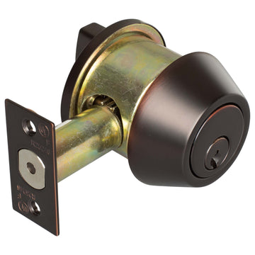 Image Of Commercial Deadbolt Single Cylinder -  UL Fire Rated -  ANSI 2 Function -  UL Fire Rated -  ANSI 2 -  Vigilant Collection - Oil Rubbed Bronze Finish - Harney Hardware