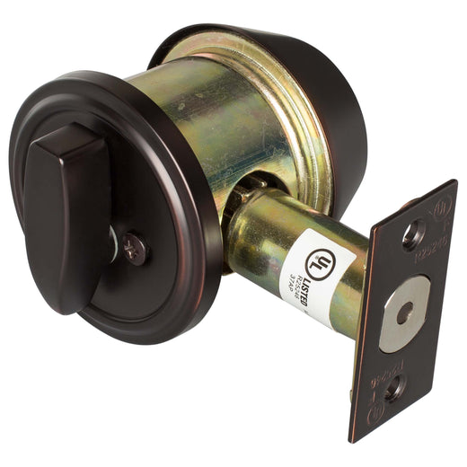 Image Of Commercial Deadbolt Single Cylinder -  UL Fire Rated -  ANSI 2 Function -  UL Fire Rated -  ANSI 2 -  Vigilant Collection - Oil Rubbed Bronze Finish - Harney Hardware