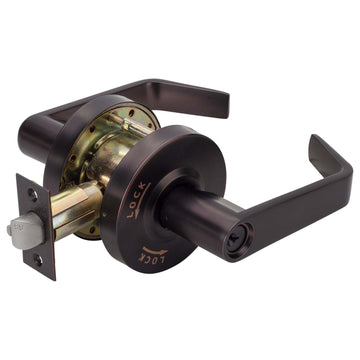 Image Of Commercial Door Lever Set Intruder Classroom / Keyed Function -  UL Fire Rated -  ANSI 2 -  Vigilant Collection - Oil Rubbed Bronze Finish - Harney Hardware