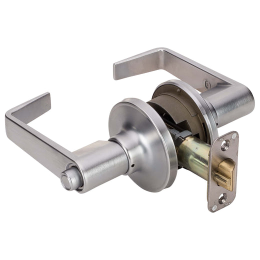 Image Of Commercial Door Lever Set Keyed / Entry Function -  UL Fire Rated -  ANSI 2 -  Atlas Collection - Satin Chrome Finish - Harney Hardware
