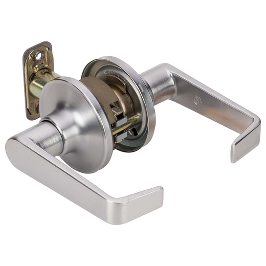 Image Of Commercial Door Lever Set Closet / Hall / Passage Function -  UL Fire Rated -  ANSI 2 -  Atlas Collection - Satin Chrome Finish - Harney Hardware
