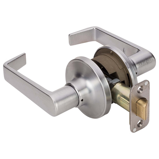 Image Of Commercial Door Lever Set Closet / Hall / Passage Function -  UL Fire Rated -  ANSI 2 -  Atlas Collection - Satin Chrome Finish - Harney Hardware