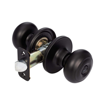 Image Of Door Knob Set Bed / Bath / Privacy Function Callista Collection - Matte Black Finish - Harney Hardware