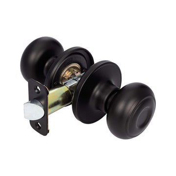 Image Of Door Knob Set Closet / Hall / Passage Function Callista Collection - Matte Black Finish - Harney Hardware