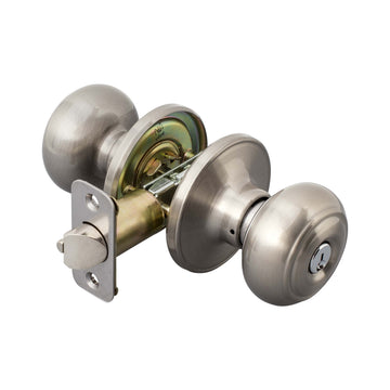 Image Of Door Knob Set Keyed / Entry Function Callista Collection - Satin Nickel Finish - Harney Hardware
