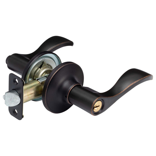 Image Of Door Lever Set Keyed / Entry Function Dakota Collection - Venetian Bronze Finish - Harney Hardware