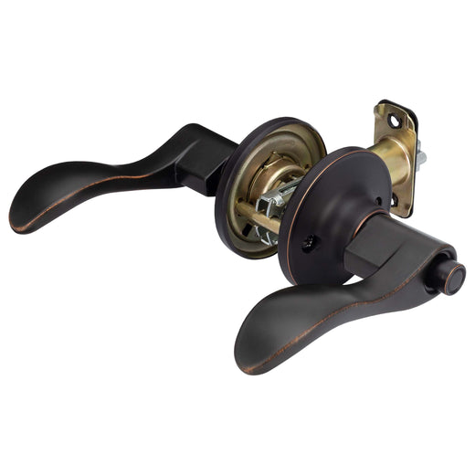 Image Of Door Lever Set Keyed / Entry Function Dakota Collection - Venetian Bronze Finish - Harney Hardware