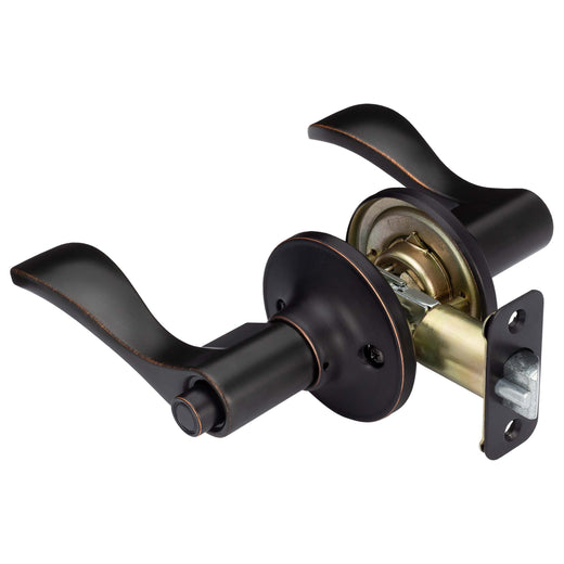 Image Of Door Lever Set Keyed / Entry Function Dakota Collection - Venetian Bronze Finish - Harney Hardware