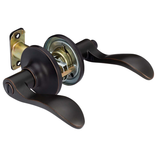 Image Of Door Lever Set Bed / Bath / Privacy Function Dakota Collection - Venetian Bronze Finish - Harney Hardware