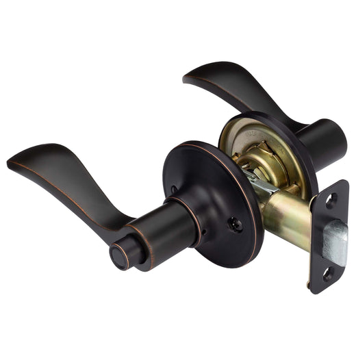 Image Of Door Lever Set Bed / Bath / Privacy Function Dakota Collection - Venetian Bronze Finish - Harney Hardware