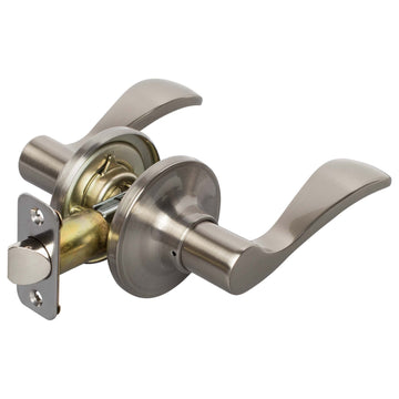 Image Of Door Lever Set Closet / Hall / Passage Function Dakota Collection - Satin Nickel Finish - Harney Hardware