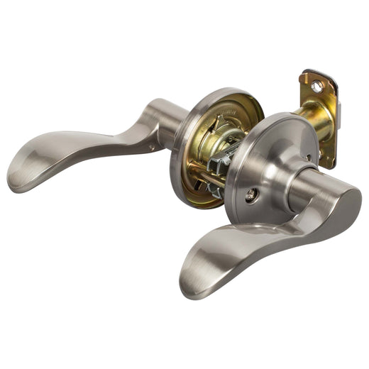 Image Of Door Lever Set Closet / Hall / Passage Function Dakota Collection - Satin Nickel Finish - Harney Hardware