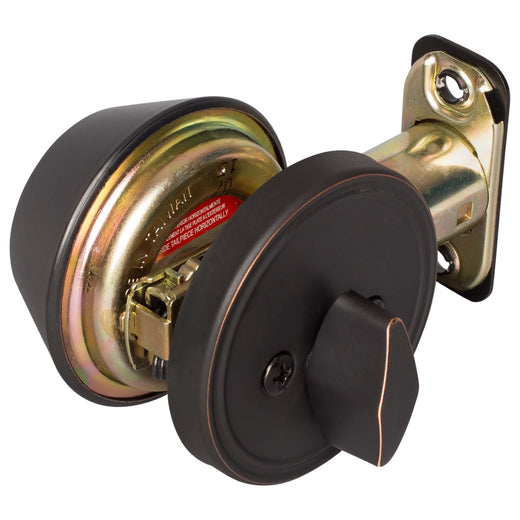 Image Of Keyed Single Cylinder Deadbolt - Venetian Bronze Finish - Harney Hardware