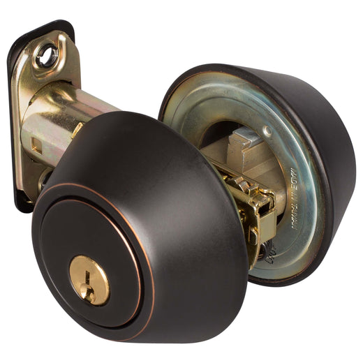 Image Of Keyed Double Cylinder Deadbolt - Venetian Bronze Finish - Harney Hardware