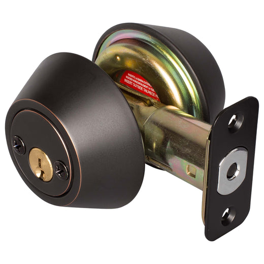 Image Of Keyed Double Cylinder Deadbolt - Venetian Bronze Finish - Harney Hardware