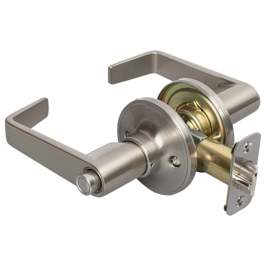 Image Of Door Lever Set Keyed / Entry Function Largo Collection - Satin Nickel Finish - Harney Hardware