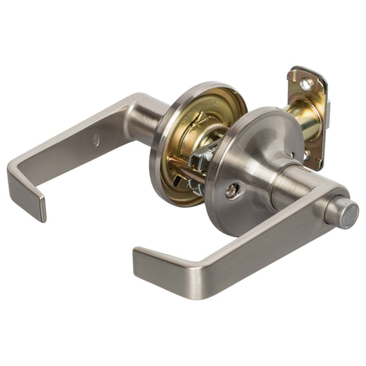 Image Of Door Lever Set Bed / Bath / Privacy Function Largo Collection - Satin Nickel Finish - Harney Hardware