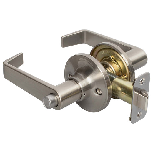 Image Of Door Lever Set Bed / Bath / Privacy Function Largo Collection - Satin Nickel Finish - Harney Hardware